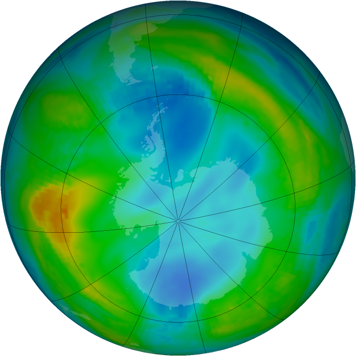 Antarctic ozone map for 30 May 1983